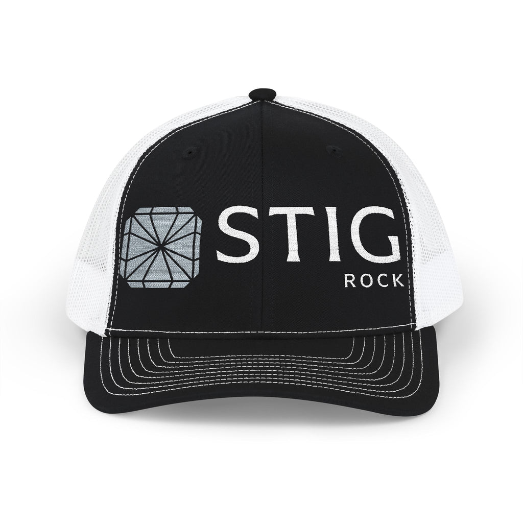 STIG Rock Snapback Trucker Cap – Embroidered Band Logo Hat