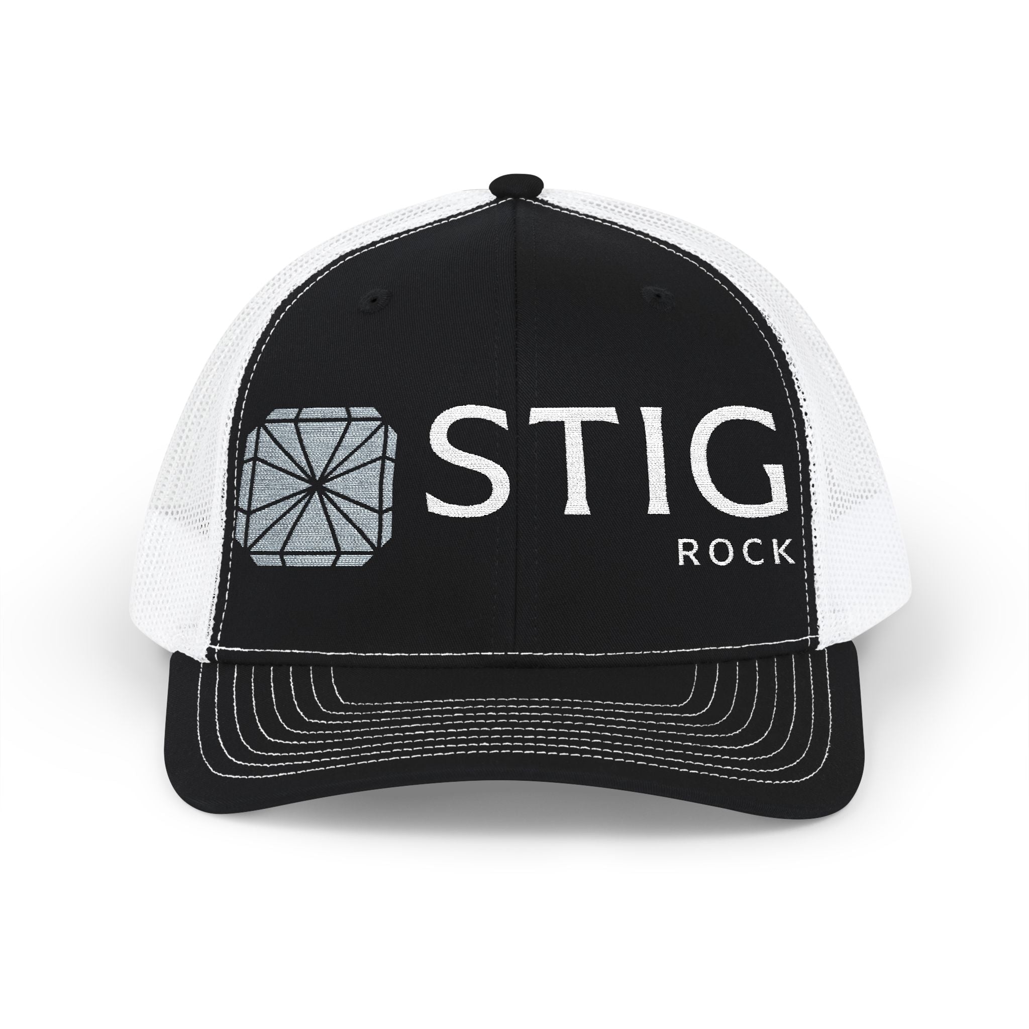 STIG Rock Snapback Trucker Cap – Embroidered Band Logo Hat