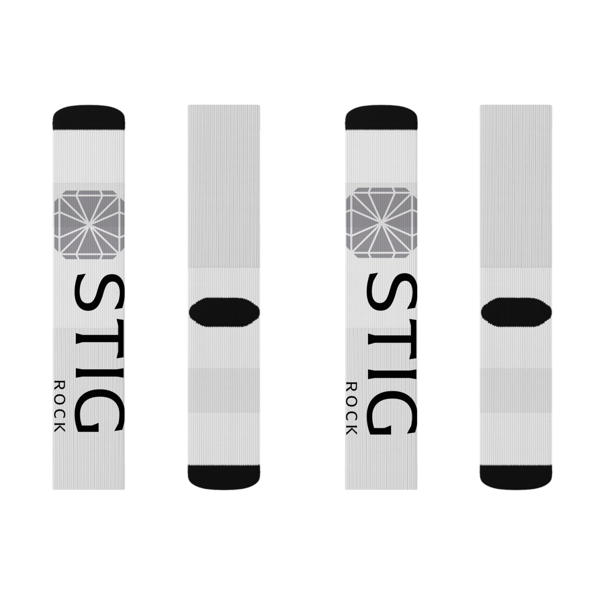 Rock Band Logo Socks — STIG Sublimation Crew Socks
